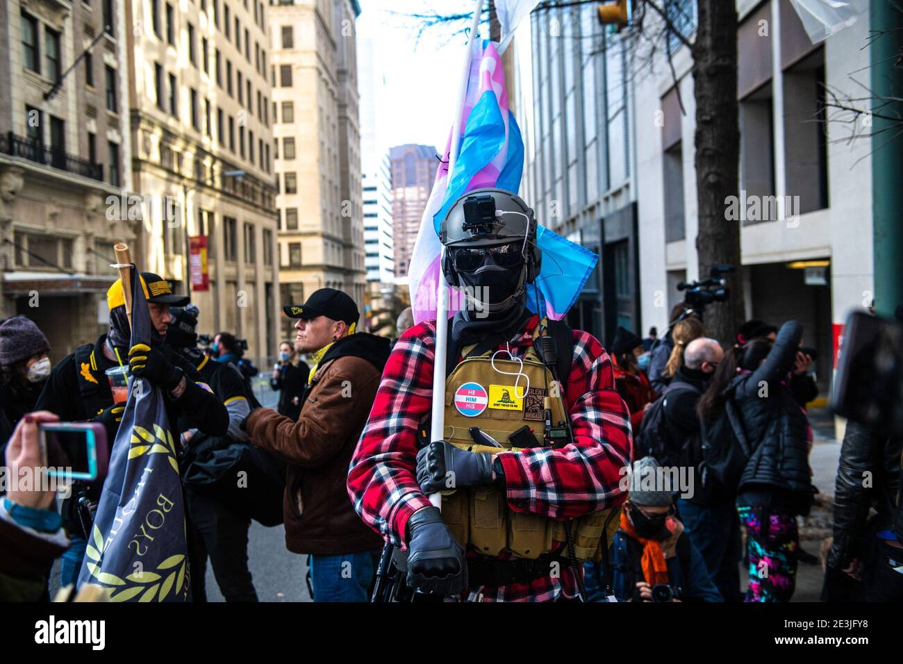 Virginia Second Amendment Rally RICHMOND, VIRGINIA, JANUARY 18- Armed Protestors attend a second ...