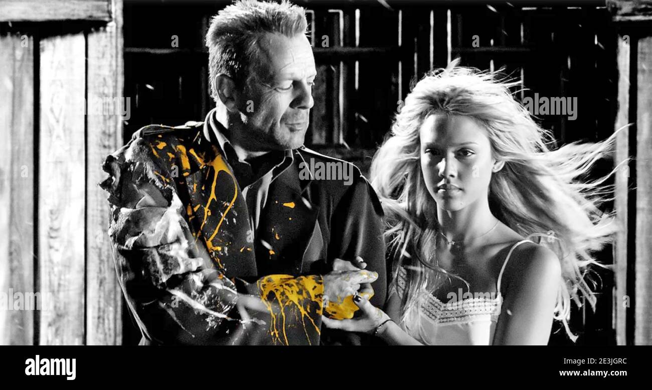 SIN CITY 2005 Miramax Films production with Bruce Willis and Jessica Alba Stock Photo