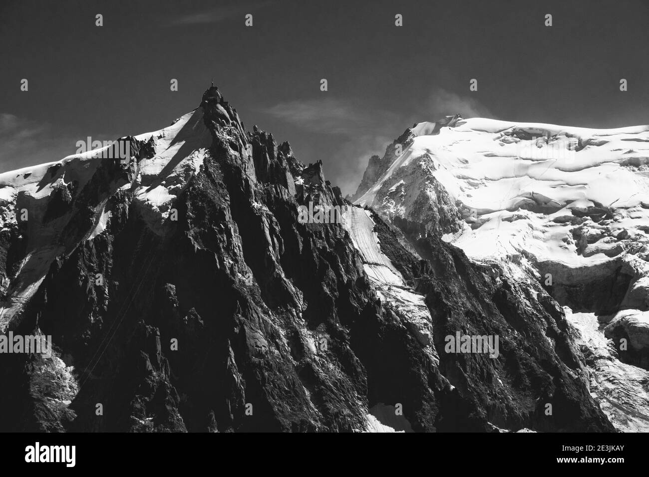 View of Aiguille du Midi in Mont Blanc massif within the French Alps in ...