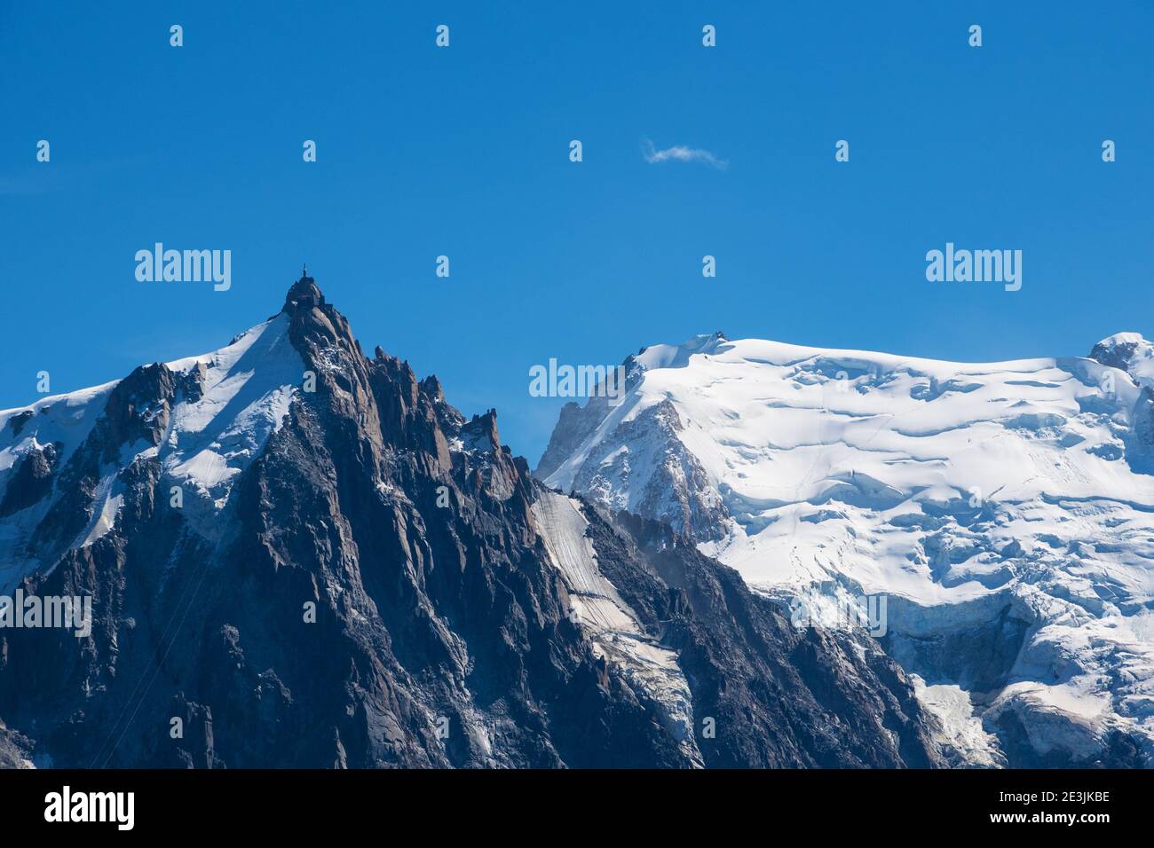 View of Aiguille du Midi in Mont Blanc massif within the French Alps in ...