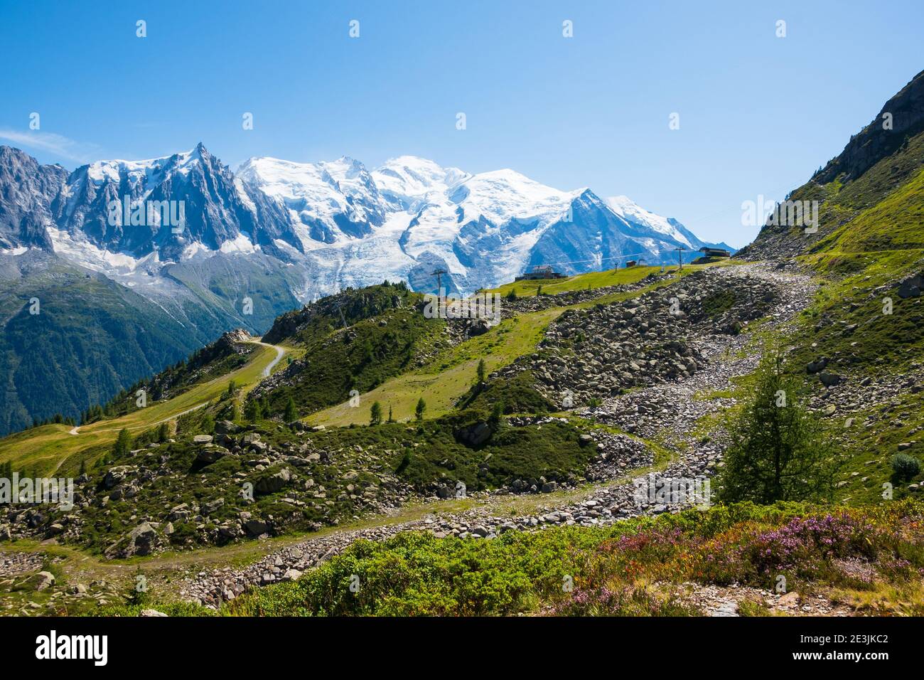 Beautiful view of Aiguille du Midi and Mont Blanc massif within the ...