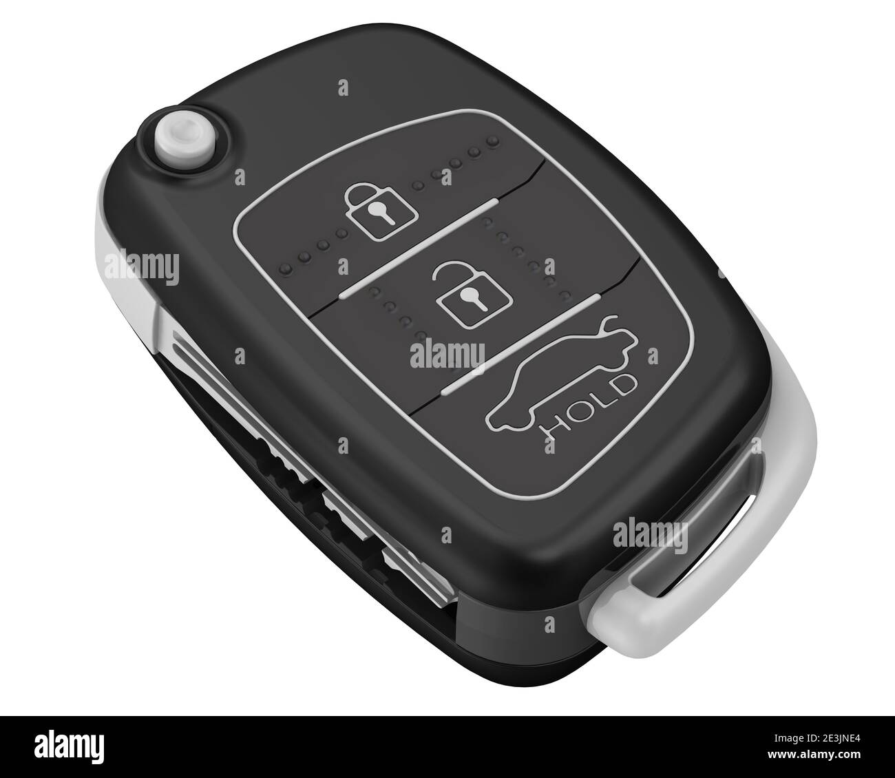 Ignition key of the car in the closed position. Isolated. 3D