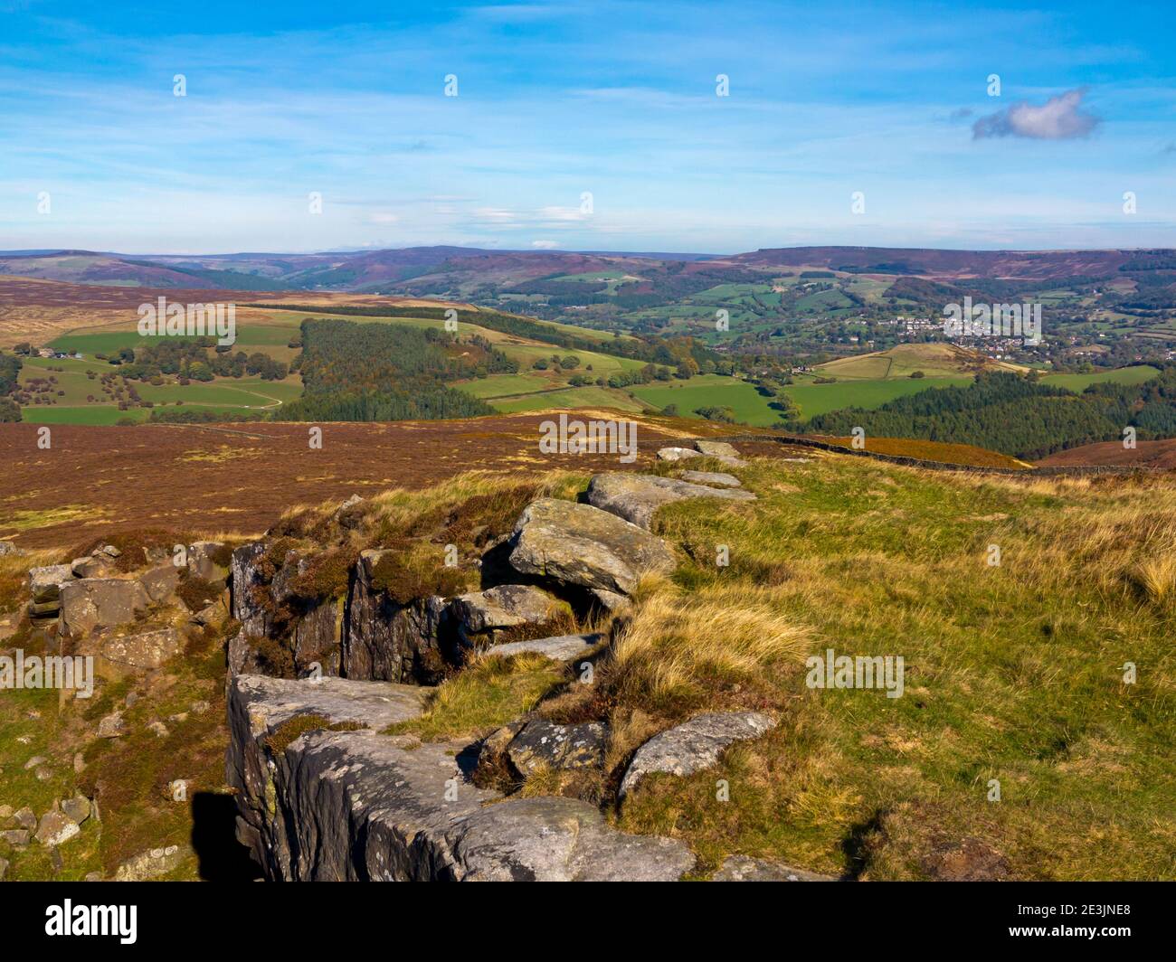 Rock formations on Eyam Moor in the Peak District National Park