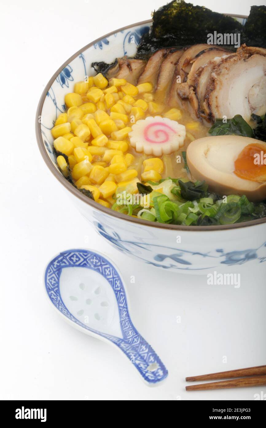 typical japan soup known as ramen Stock Photo