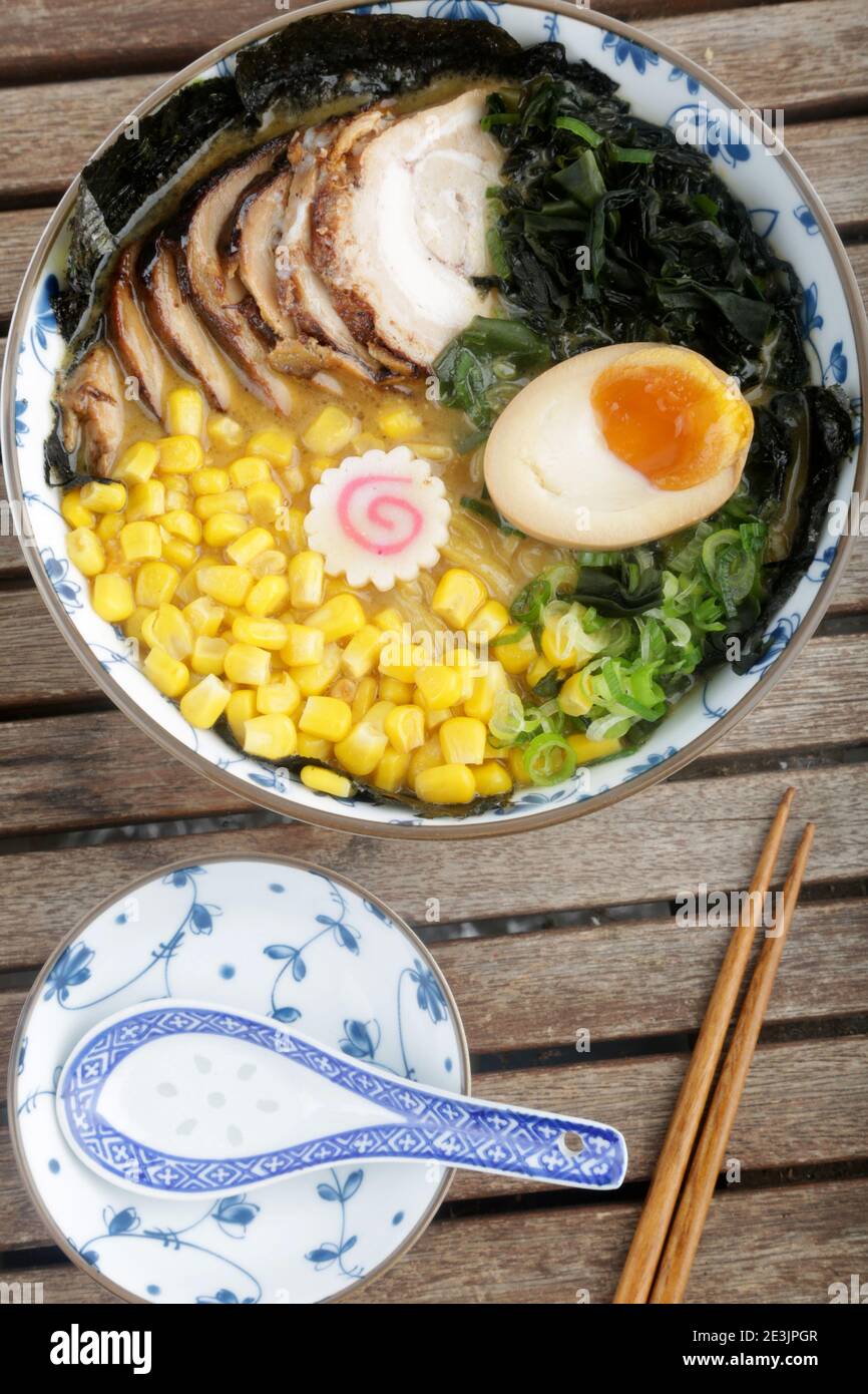 typical japan soup known as ramen Stock Photo