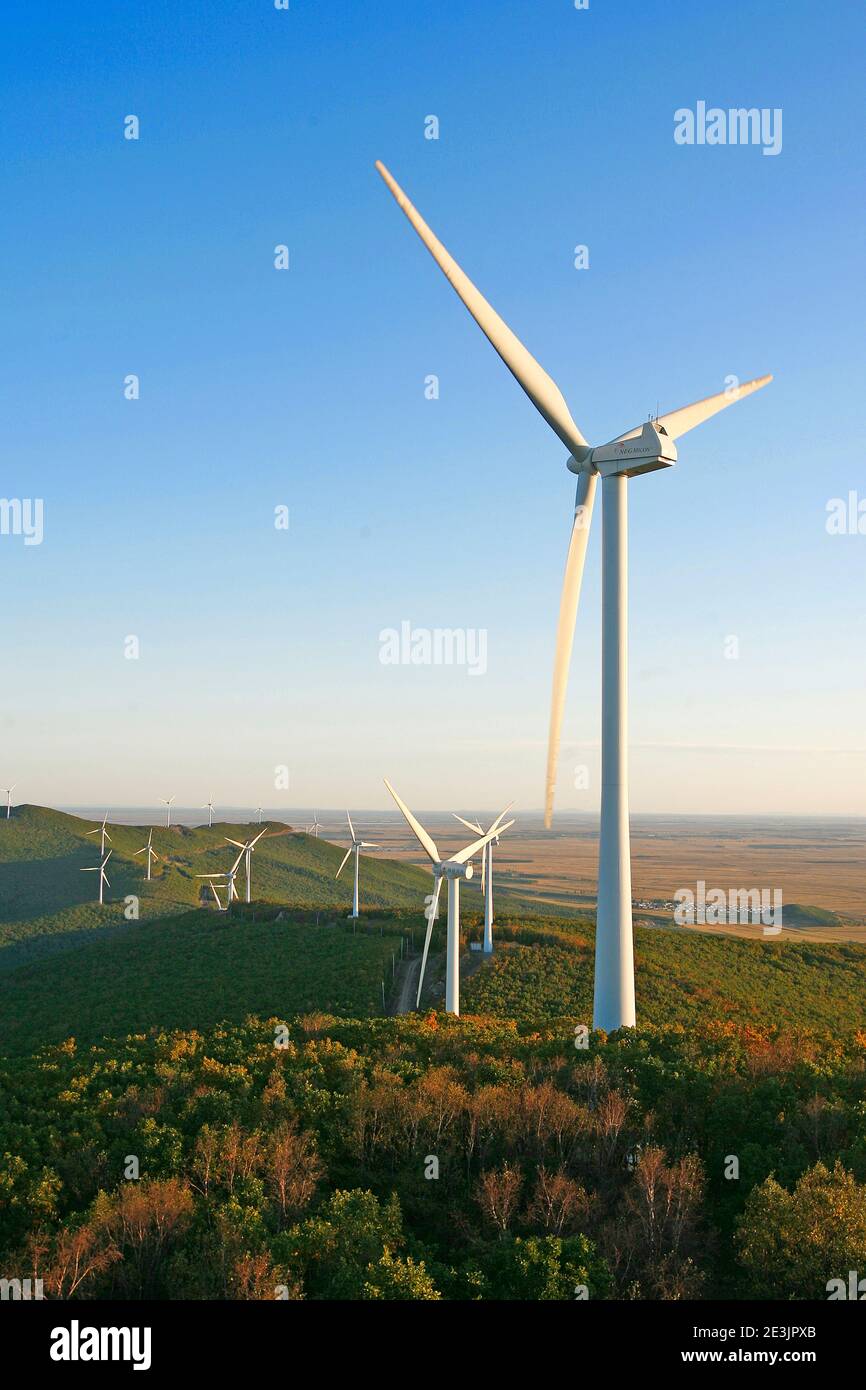 Wind power windmill high quality photo Stock Photo