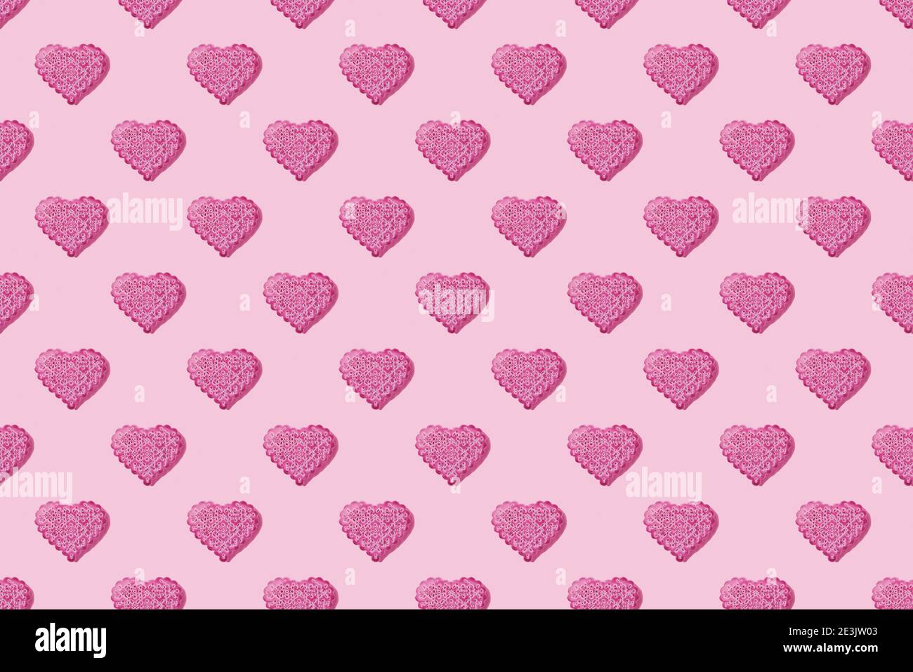 Valentines day seamless pattern of pink heart on pink background ...
