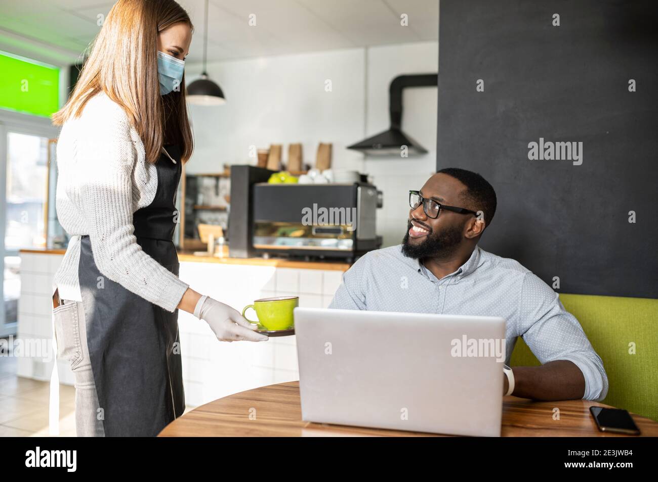 Waitress mask caucasian hi-res stock photography and images - Alamy