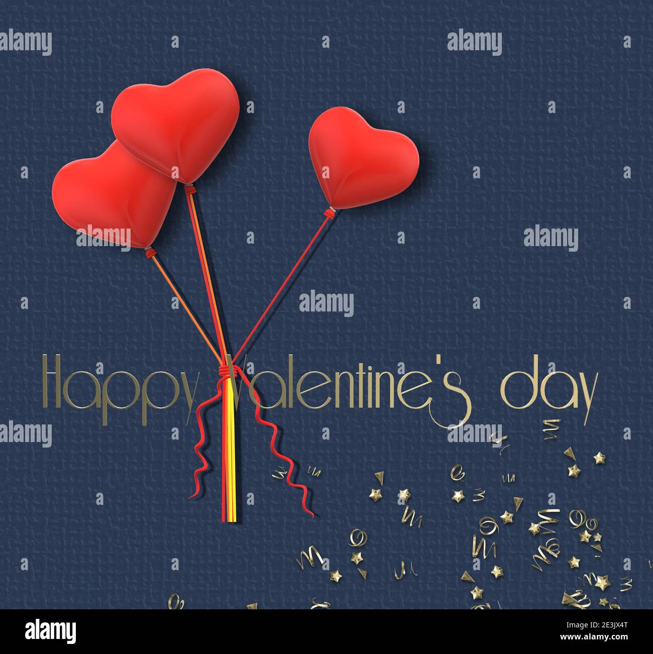 Valentines day background with Heart Shaped red Balloons Gold text ...