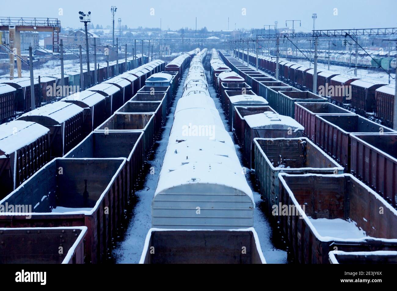 railway freight trains and wagons. rail cargos. rail transportation. r