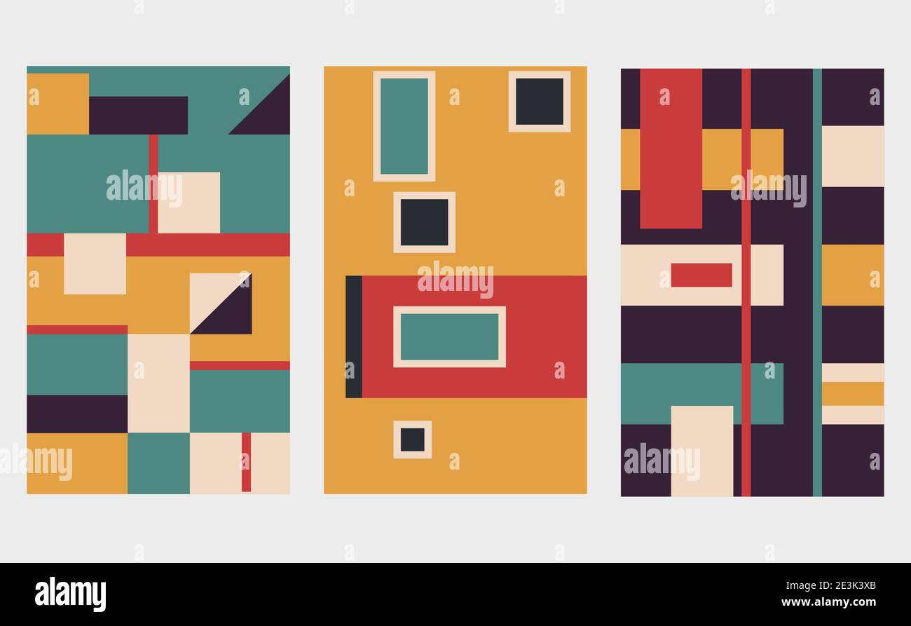 Set of backgrounds with vintage geometry graphic. For Covers, Voucher, Posters, Flyers and Banner Designs. Flat design Stock Vector