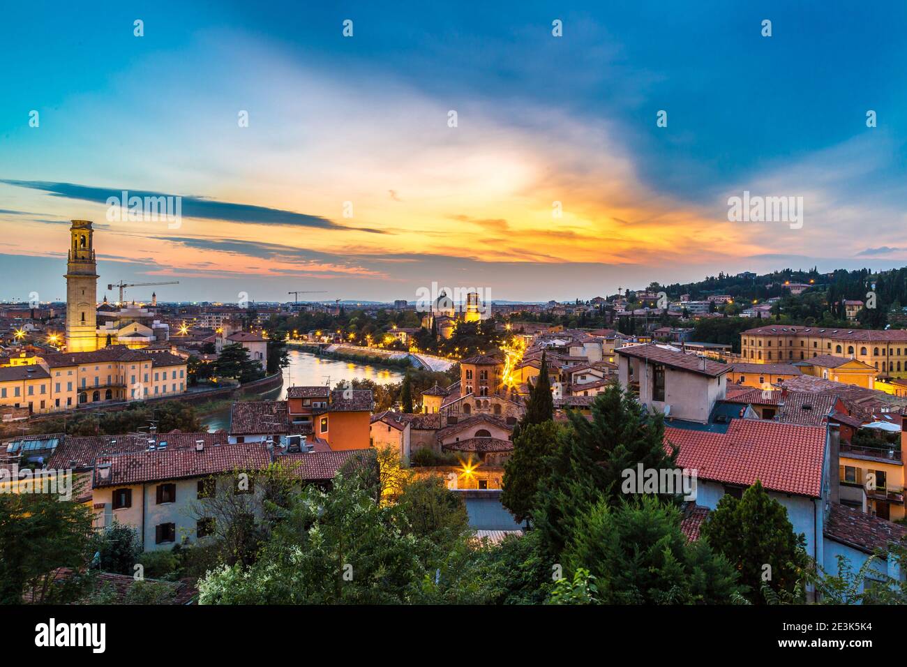 Panoramic night view verona hi-res stock photography and images - Alamy
