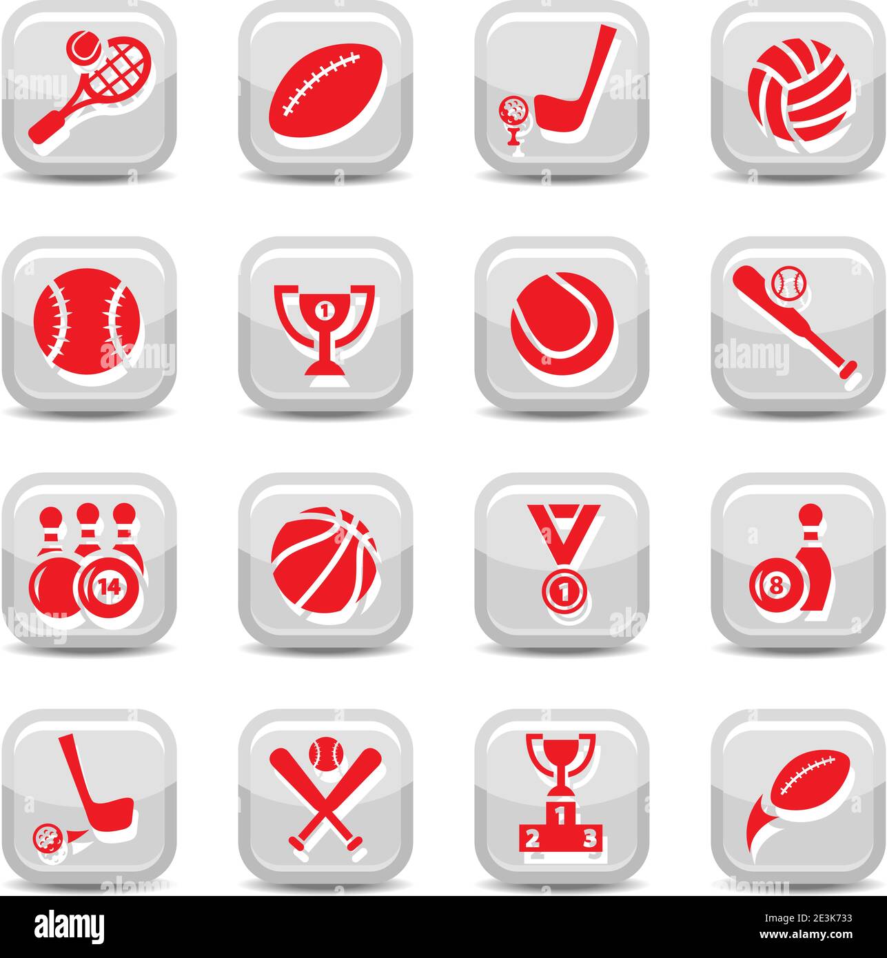 Sport vector icon set for web and mobile. All elements are grouped. Stock Vector