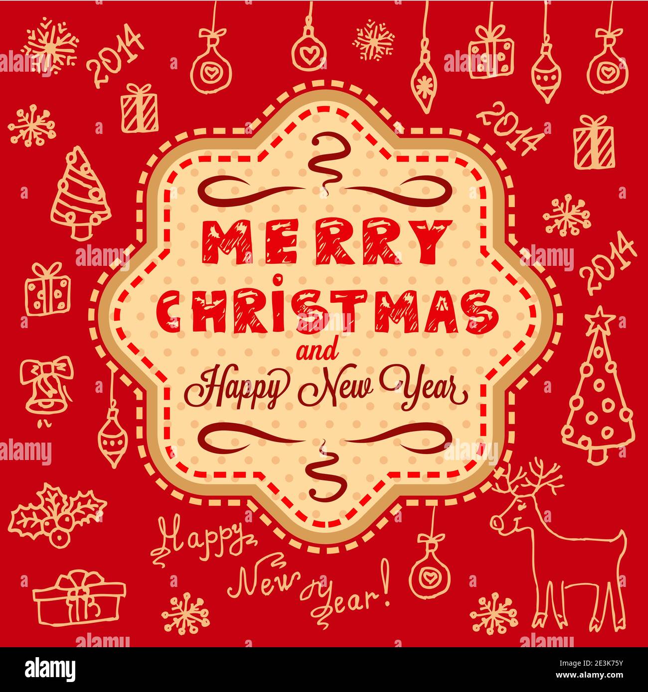 Vintage christmas background Stock Vector Images - Alamy