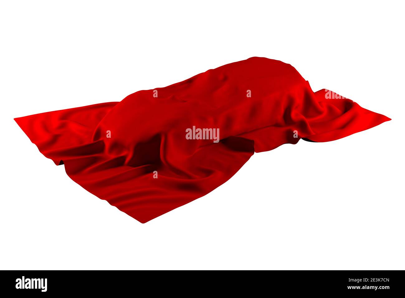 chic prize luxury sports car covered with red blanket isolated on black