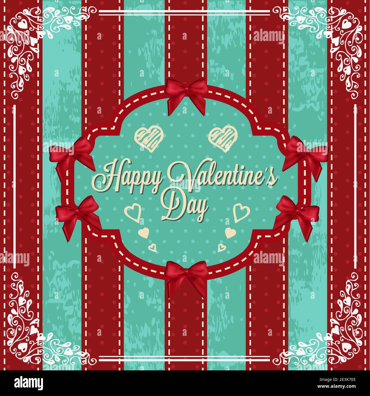 Vintage Valentines Day Design. Vector Illustration Stock Vector Image ...