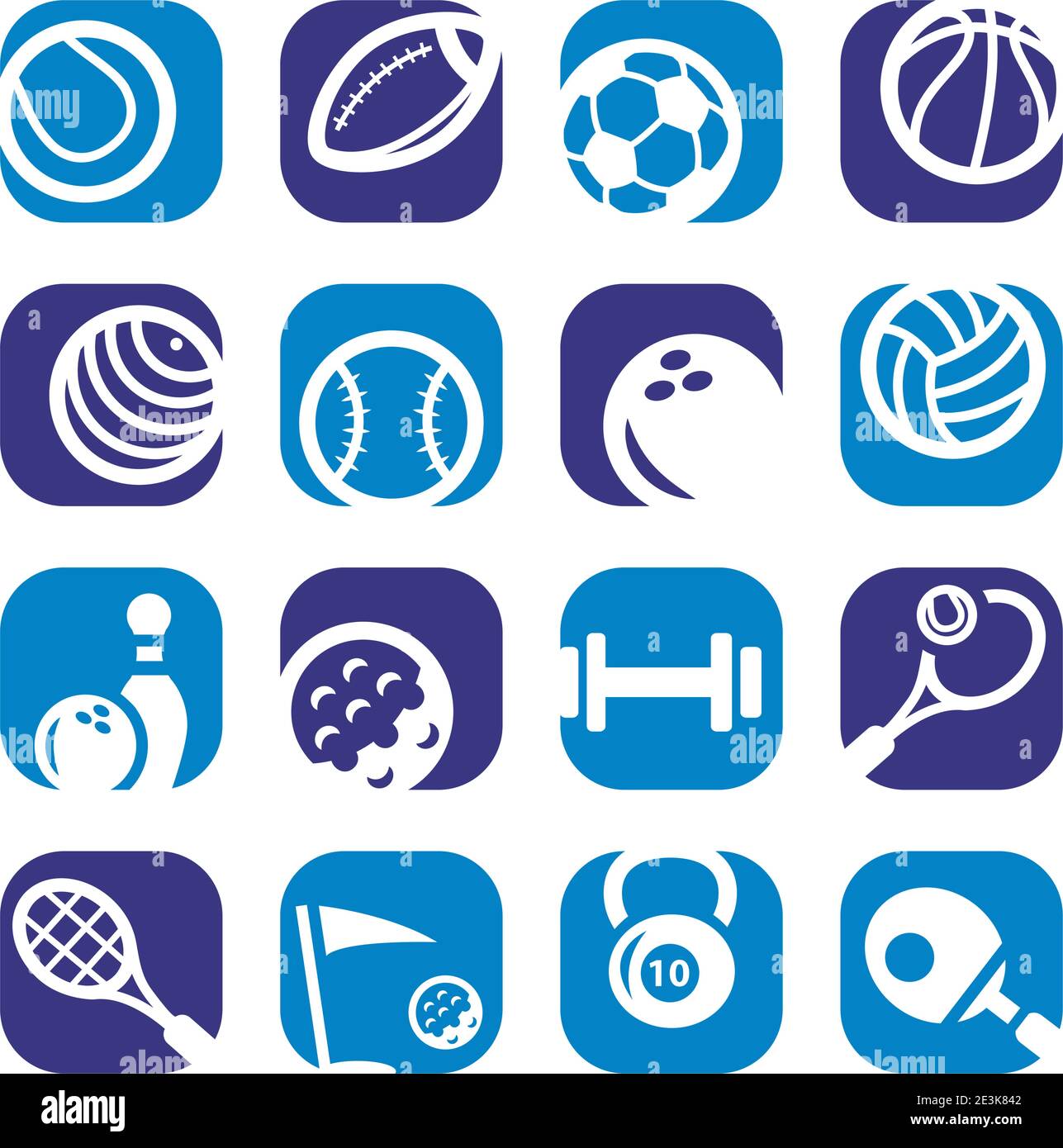 Elegant Colorful Sports Icons Set Created For Mobile, Web And Applications. Stock Vector