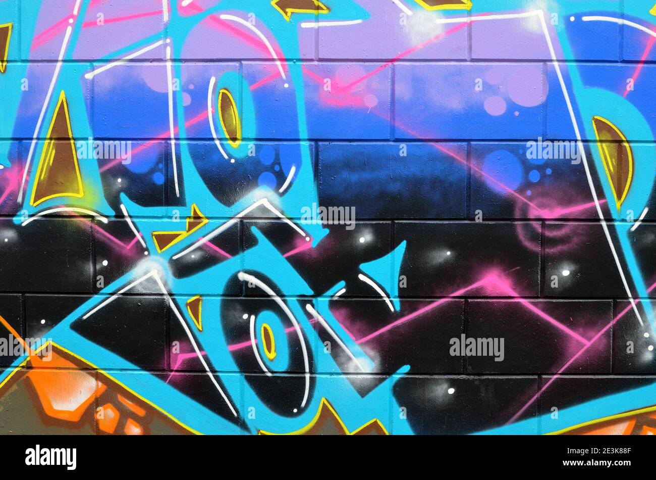 colorful creative graffiti on wall Stock Photo - Alamy