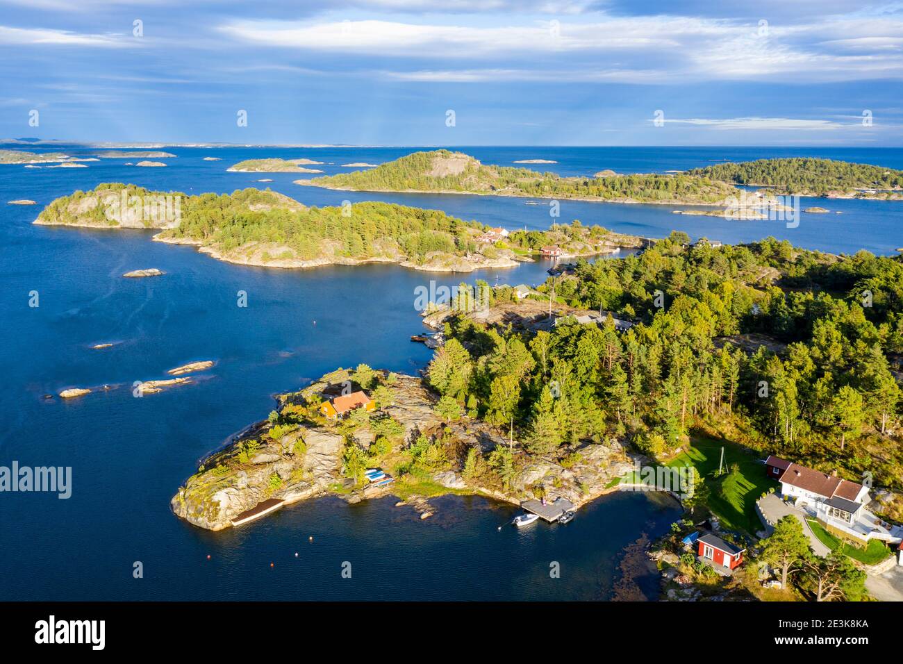 Islands along the southern norwegian coast, Kjonnoya peninsula east of Kragero, Norway Stock Photo