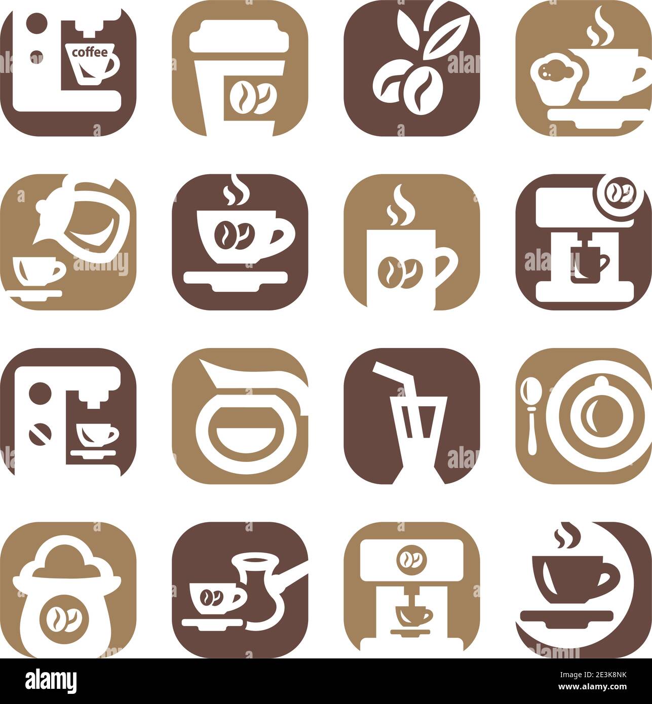 Color Coffee Icons Set Created For Mobile, Web And Applications Stock ...