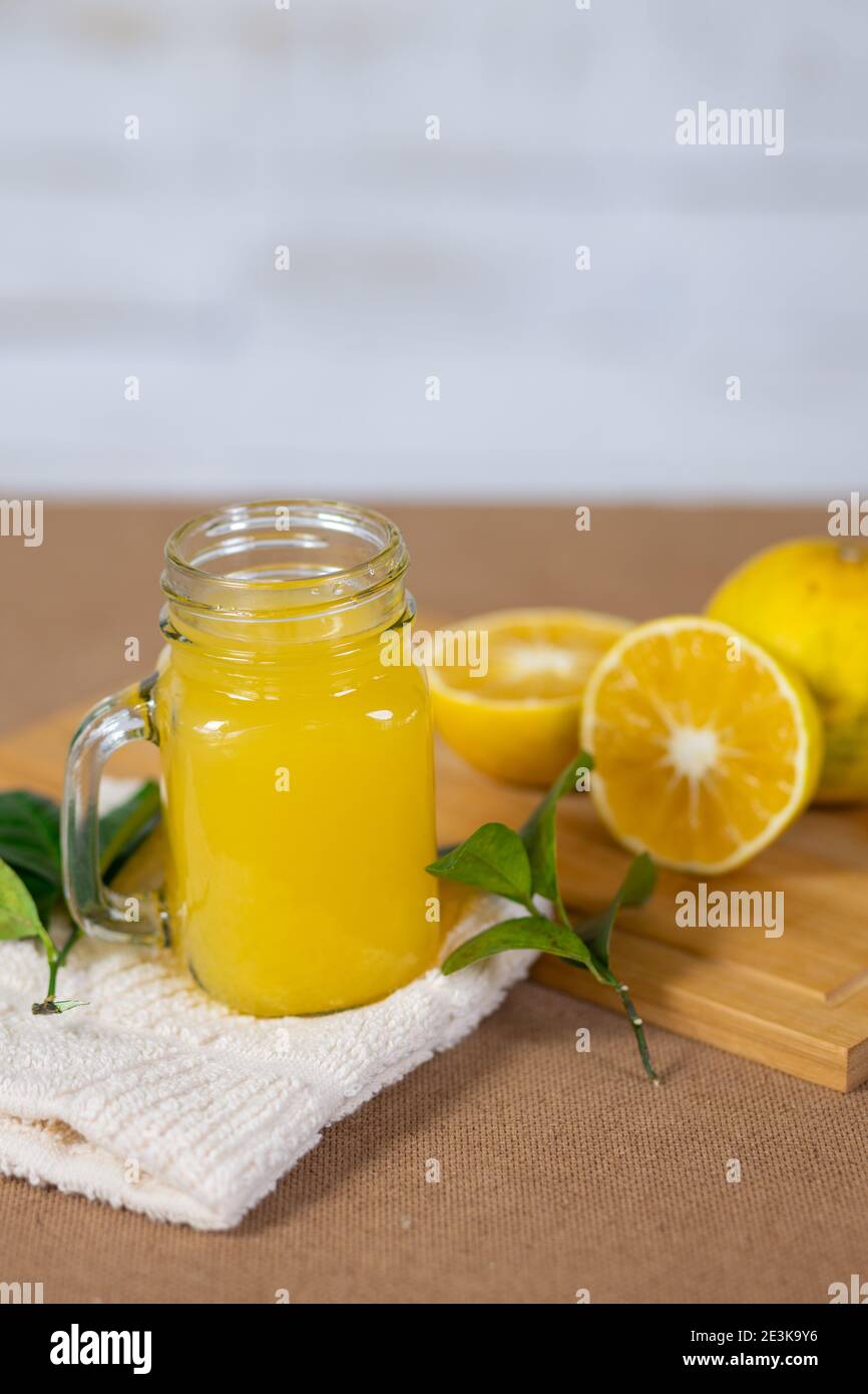 orange juice made with natural fruit harvested on the farm Stock Photo Alamy