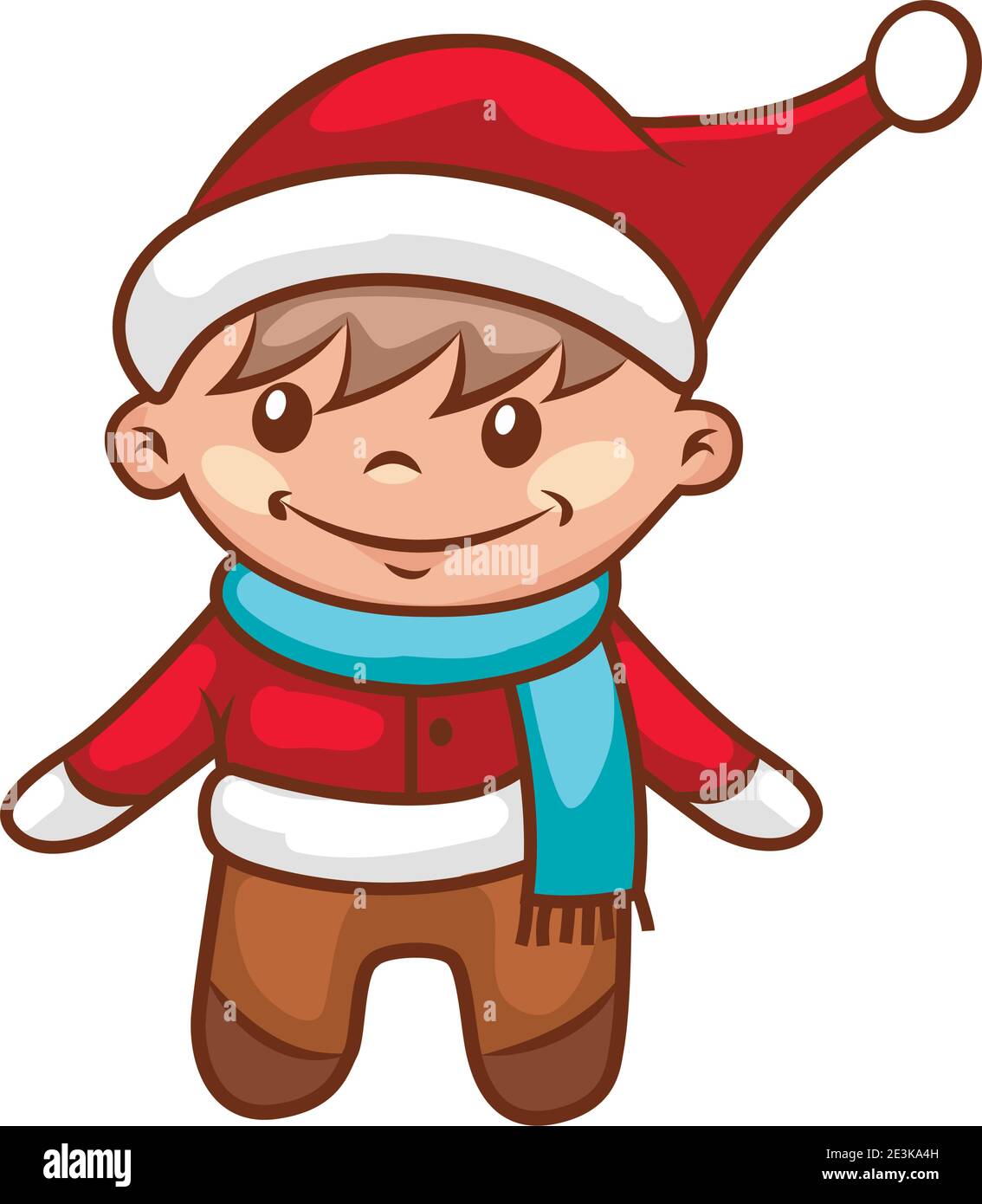Cute Little Boy Dressed in Santa Claus. Christmas Vector Illustration ...