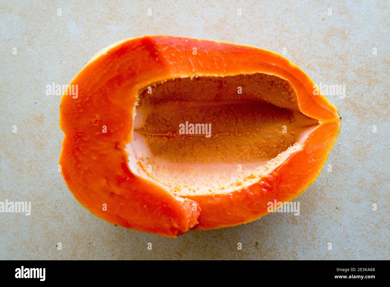 Papaya without seeds Stock Photo