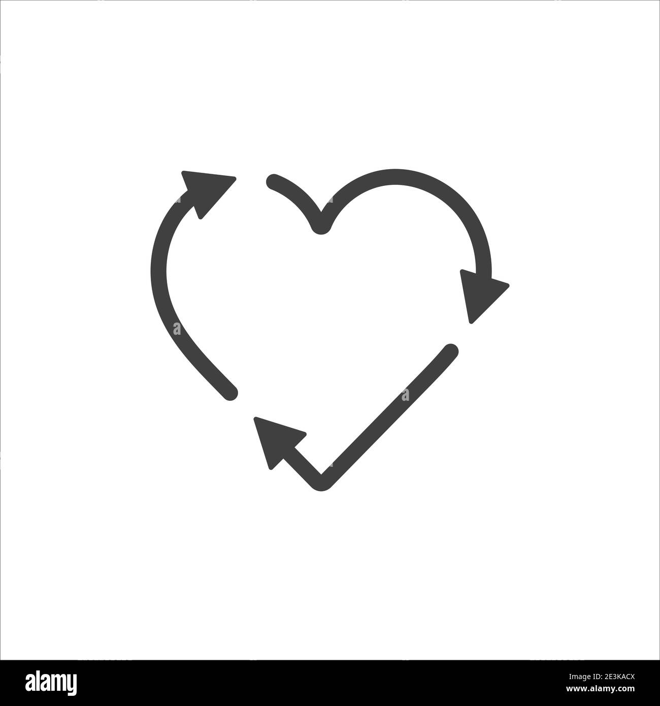vector illustration symbol heart shaped reload icon on white isolate ...
