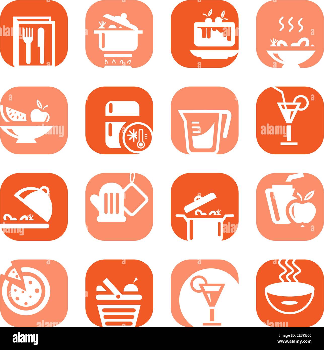 Elegant Colorful Food Icons Set Created For Mobile, Web And Applications. Stock Vector