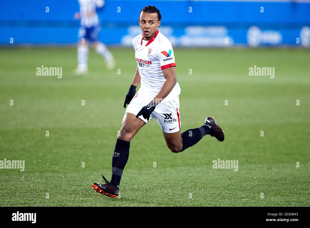 Vitoria, Spain. 19 January, 2021. Jules Kounde of Sevilla FC during the La  Liga match between