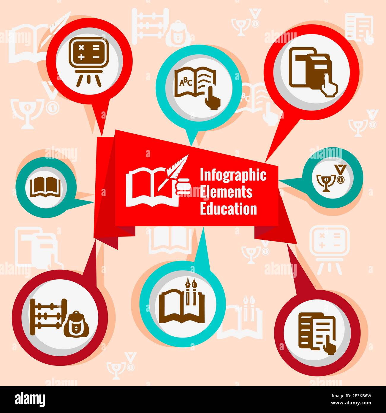 Colorfull Education Infographics With Icons And Elements Stock Vector ...