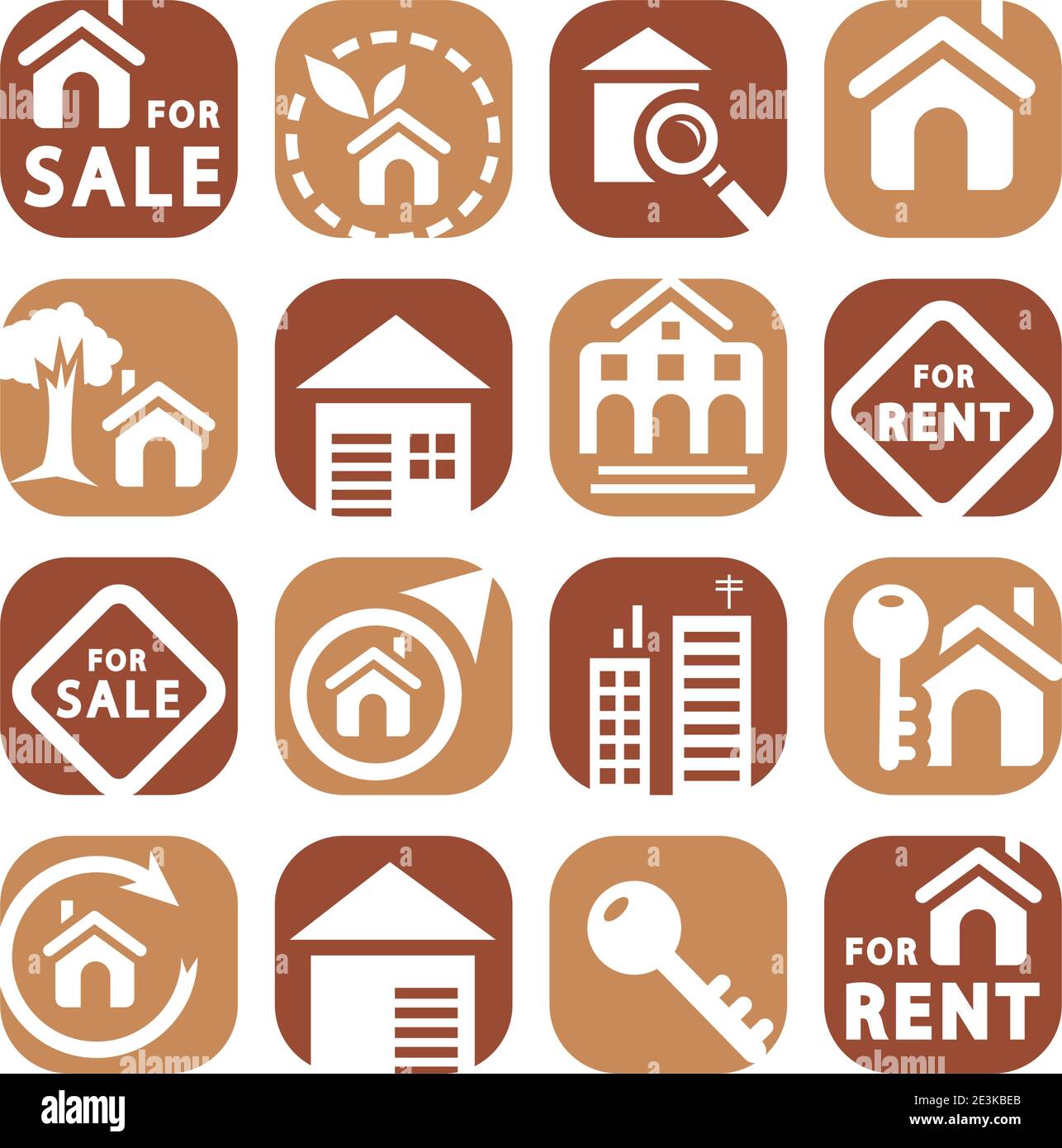Color Building Icons Set Created For Mobile, Web And Applications Stock ...