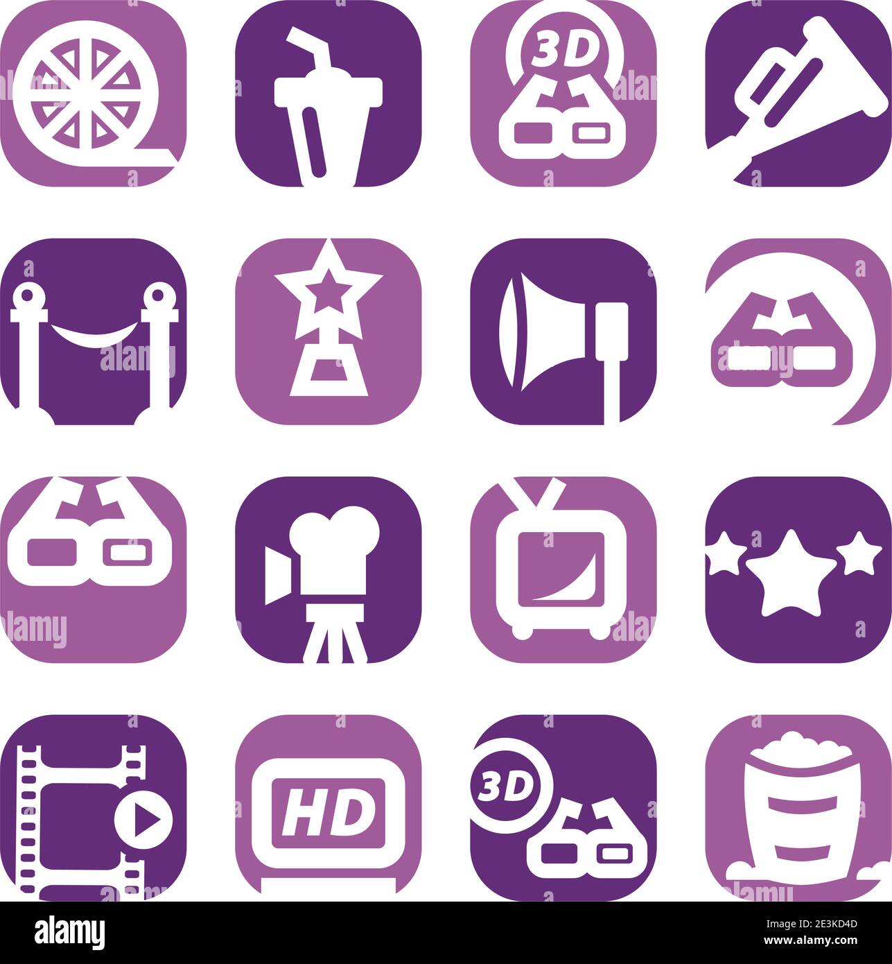 Color Movie Icons Set Created For Mobile, Web And Applications Stock ...