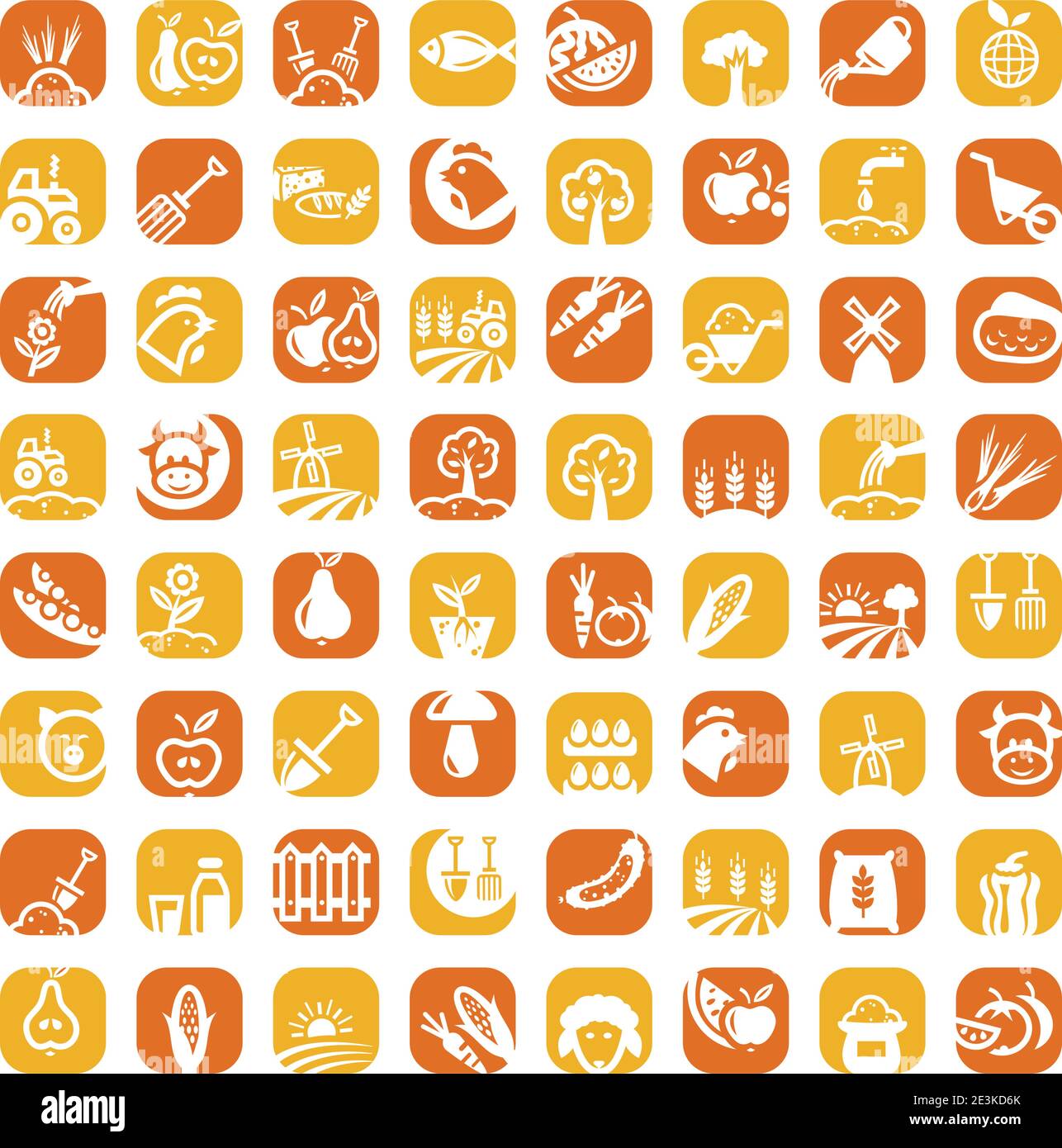 Elegant Agriculture Icons Set Created For Mobile, Web And Applications. Stock Vector