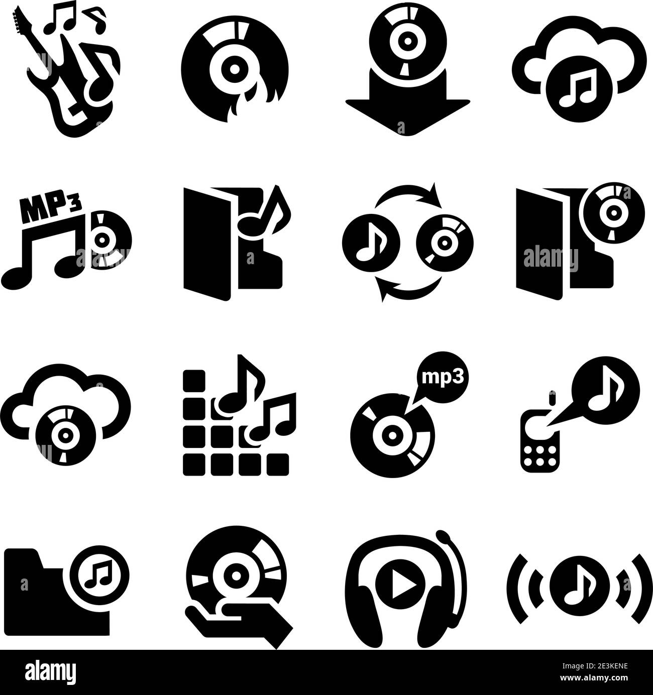 Elegant Vector Music Icon Set for web and mobile. Stock Vector