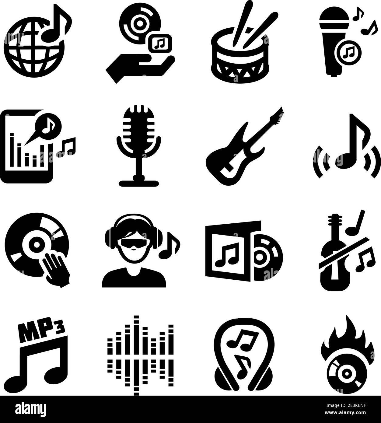 Elegant Vector Music Icon Set for web and mobile. Stock Vector