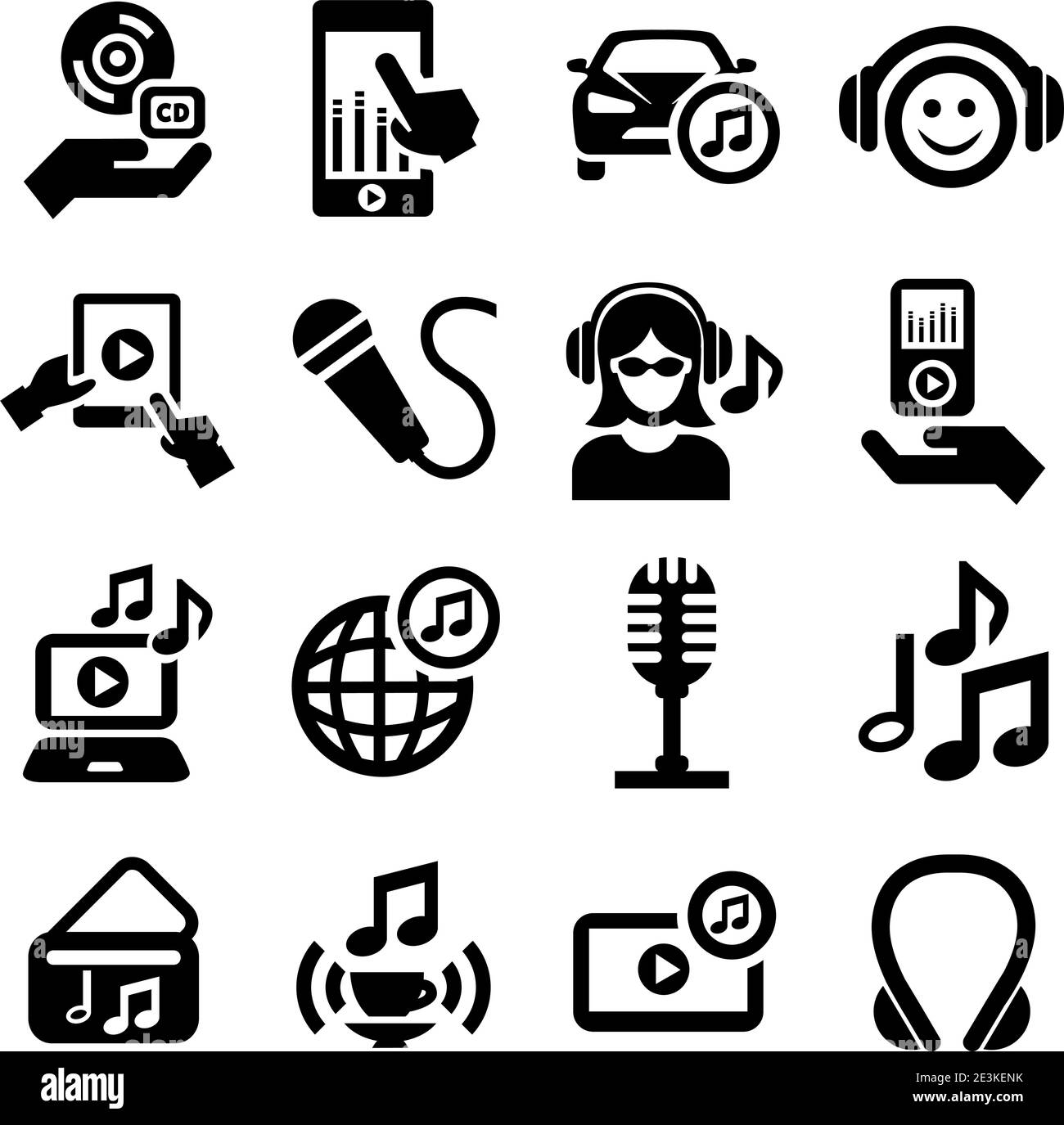 Elegant Vector Music Icon Set for web and mobile. Stock Vector