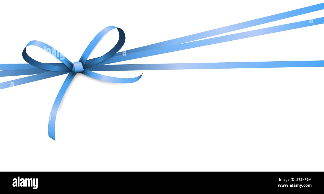 EPS 10 vector illustration of blue colored ribbon bow isolated on white background Stock Vector