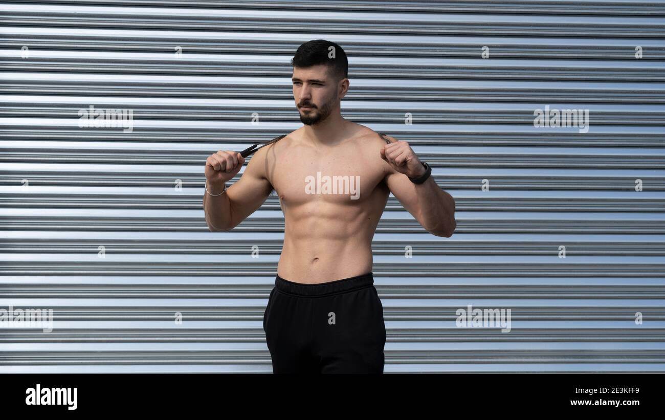 Personal Fitness young good looking male Instructor Stock Photo