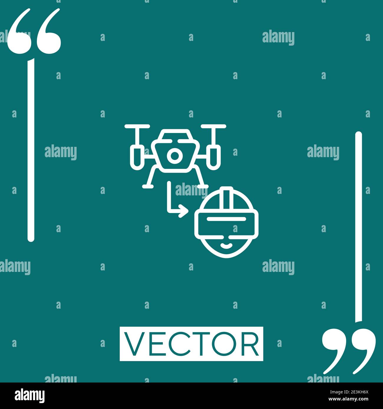 smart drone vector icon Linear icon. Editable stroke line Stock Vector