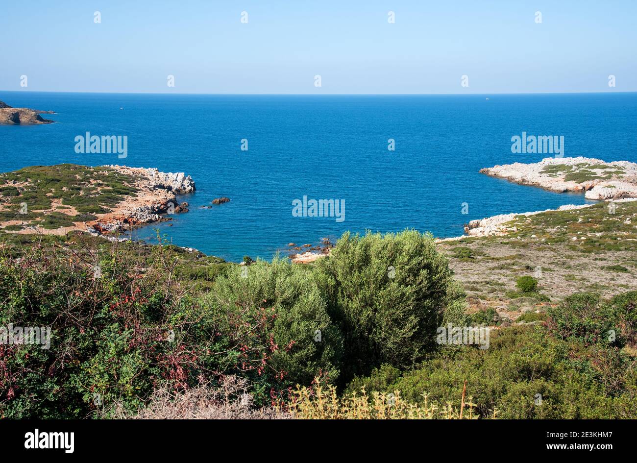View on a beautiful lagoon in area of Bali outside the Rethymno Stock Photo