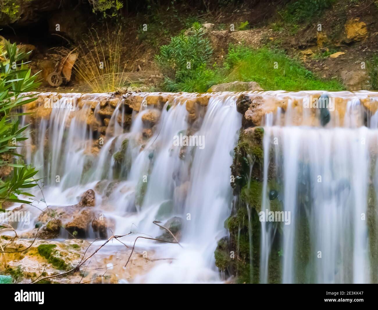Flowing waterfall in Akchour, Chefchaouen, Morocco Stock Photo