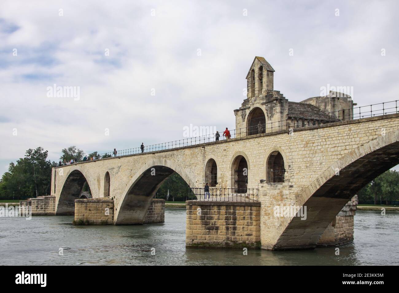 The Pont SaintBénézet or Pont d'Avignon, medieval bridge with Saint