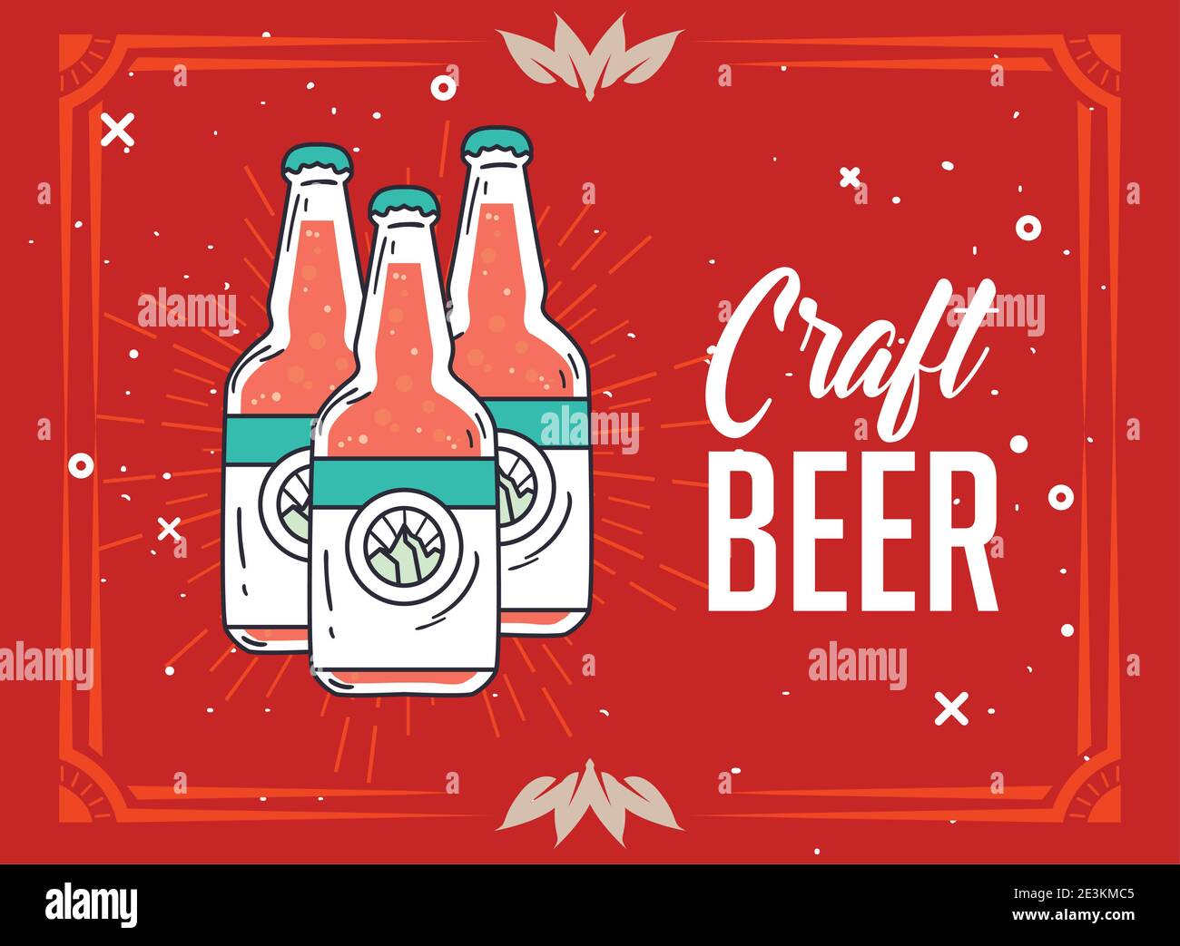 Craft Beer Bottles Design Pub Alcohol And Bar Theme Vector Illustration Stock Vector Image Art Alamy