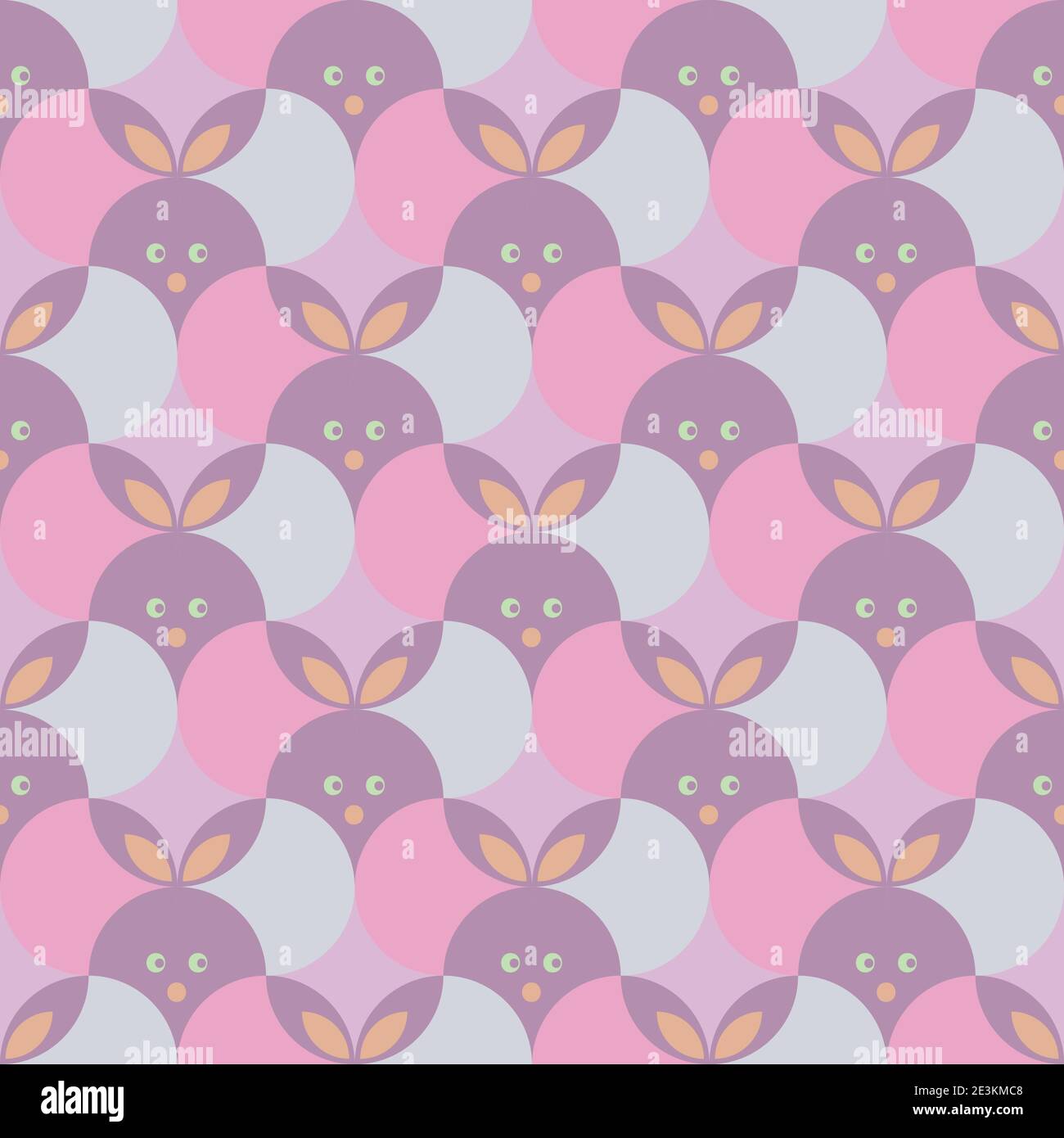geometric easter bunnies seamless vector pattern Stock Vector