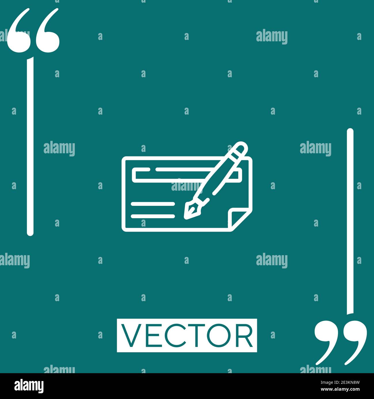 cheque vector icon Linear icon. Editable stroked line Stock Vector
