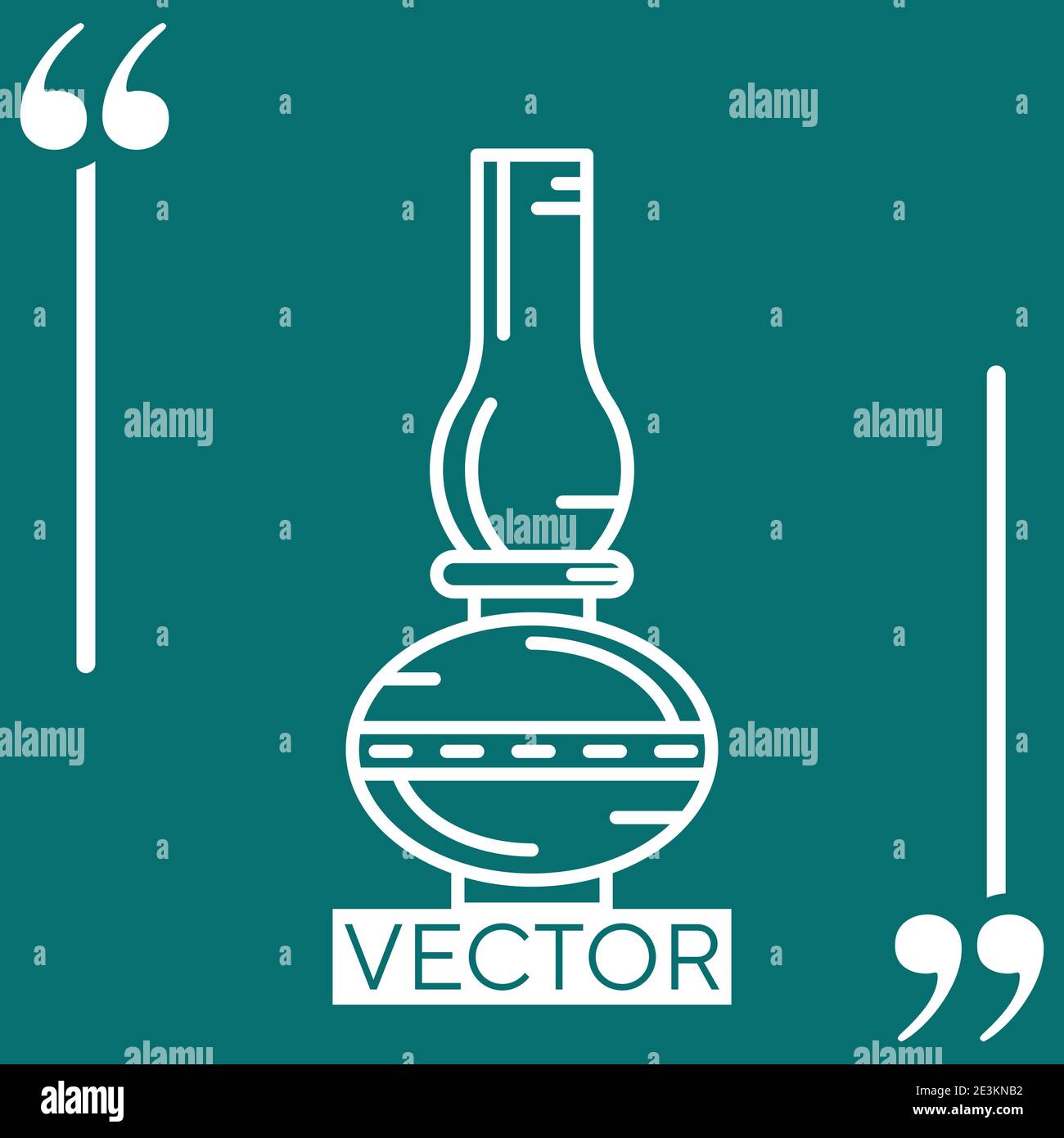 old oil lamp vector icon Linear icon. Editable stroke line Stock Vector