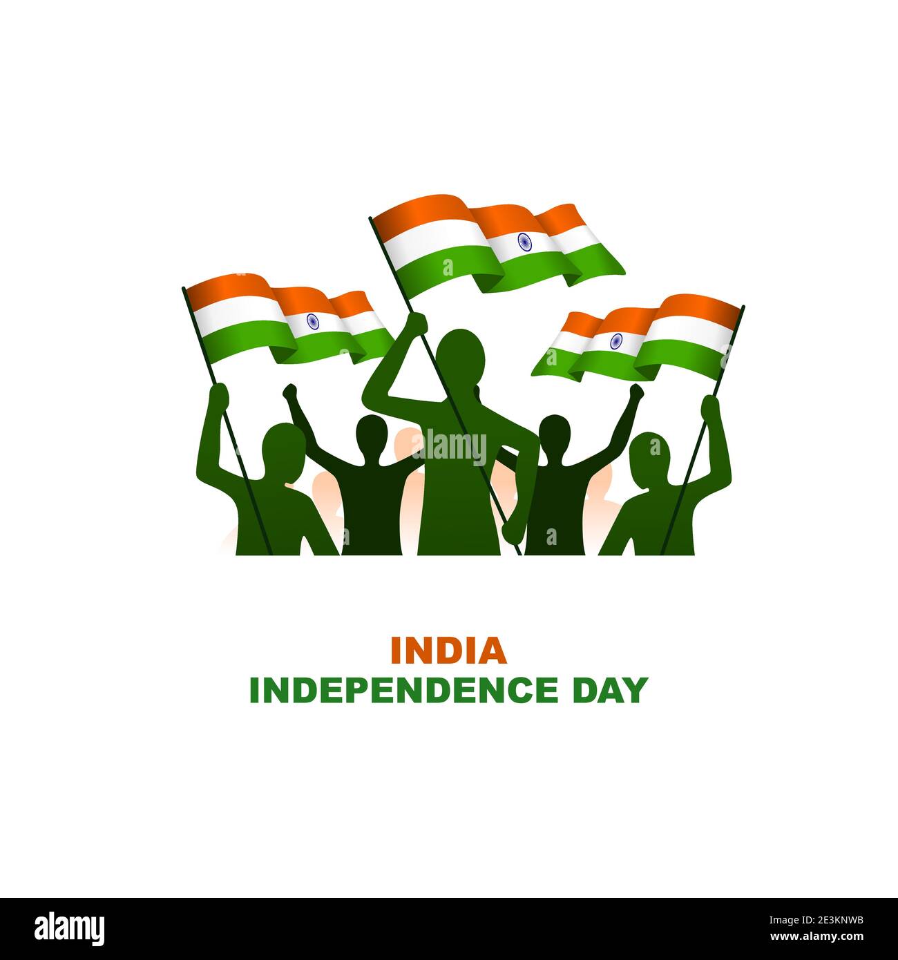 india independence day flat illustration Stock Vector