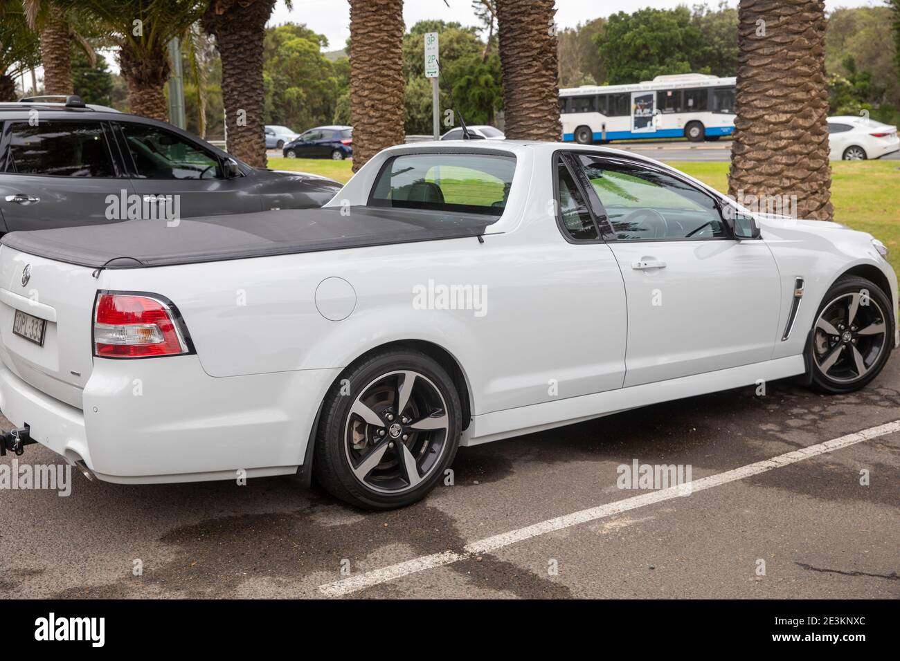 2017 White Holden Ute vehicle parked in Sydney,Australia Stock Photo