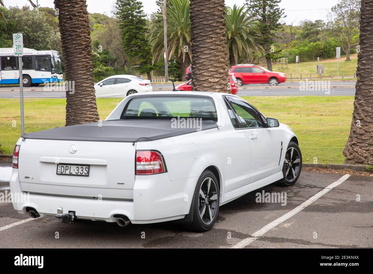 2017 White Australian Holden Ute vehicle parked in Sydney,Australia Stock Photo